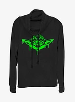 Star Wars Oozing Yoda Cowl Neck Long-Sleeve Girls Top