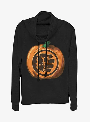 Marvel The Hulk Pumpkin Cowl Neck Long-Sleeve Girls Top