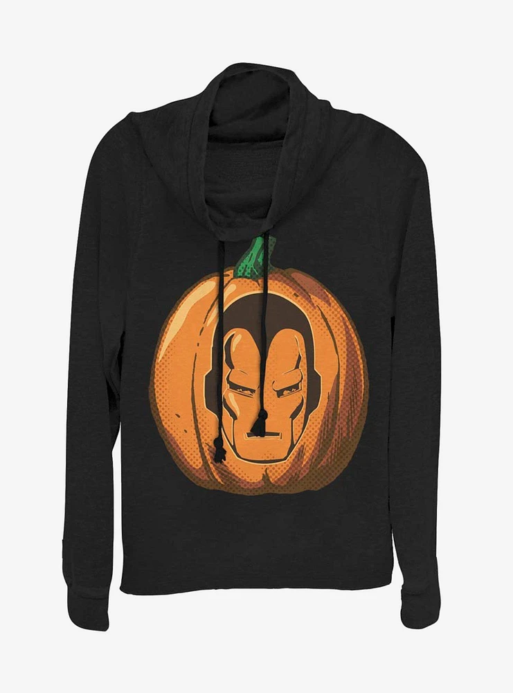 Marvel Iron Man Pumpkin Cowl Neck Long-Sleeve Girls Top