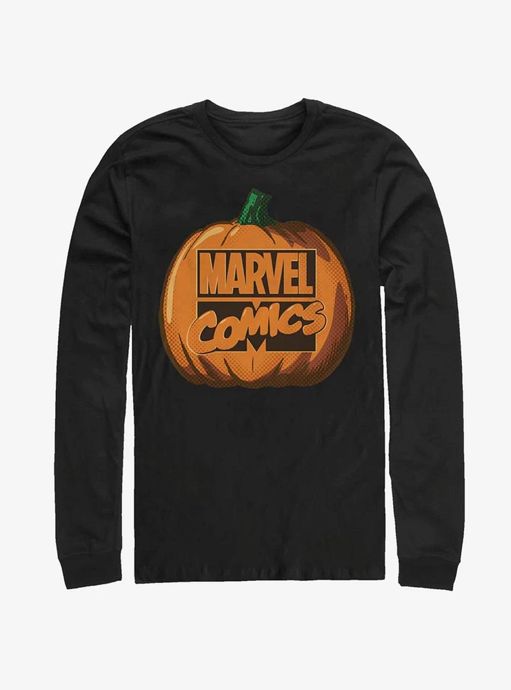 Marvel Logo Pumpkin Long-Sleeve T-Shirt