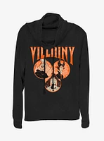 Disney Villains Villainy Circled Cowl Neck Long-Sleeve Girls Top