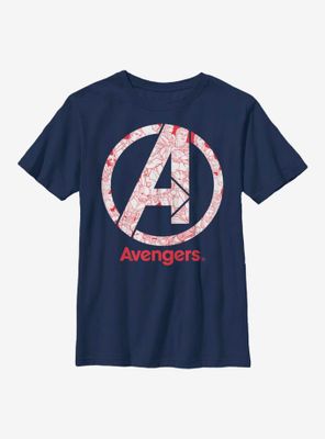 Marvel Avengers Line Art Logo Youth T-Shirt