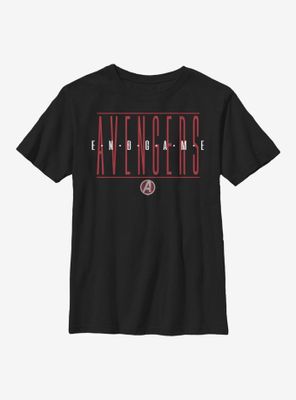 Marvel Avengers Strikethrough Text Youth T-Shirt