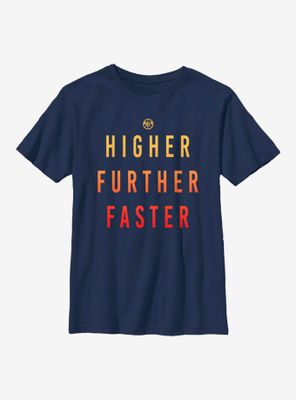 Marvel Captain Higher Further Faster Youth T-Shirt