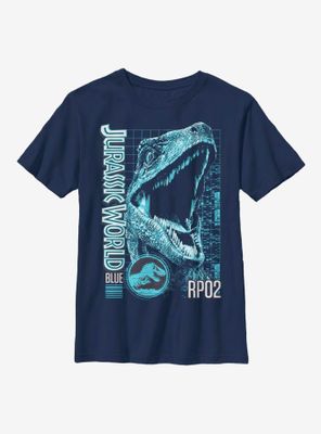 Jurassic World Blue Grid Youth T-Shirt