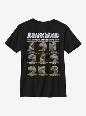 Jurassic World Raptor Expressions Youth T-Shirt