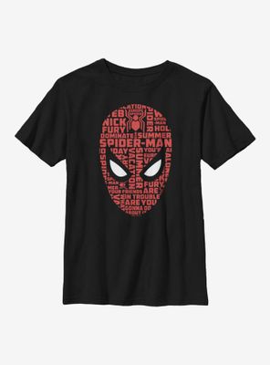 Marvel Spider-Man Spider Script Mask Youth T-Shirt