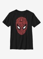 Marvel Spider-Man Spider Script Mask Youth T-Shirt