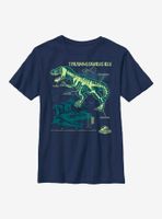 Jurassic World Outline Bones Youth T-Shirt