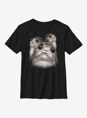 Star Wars Episode VIII The Last Jedi Big Face Porgs Youth T-Shirt