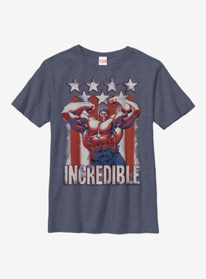Marvel Hulk Flag Youth T-Shirt