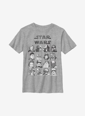 Star Wars Episode VIII The Last Jedi Grid Youth T-Shirt