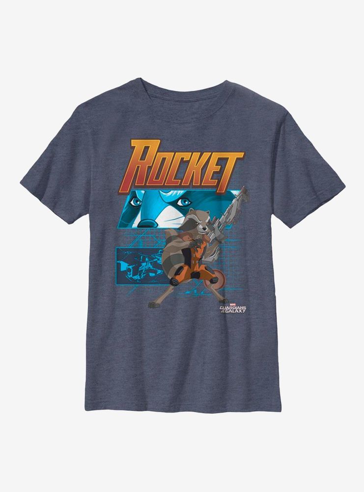 Marvel Guardians Of The Galaxy Rocket Diagram Youth T-Shirt