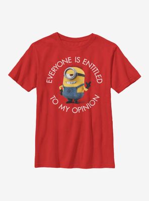 Despicable Me Minions My Opinion Youth T-Shirt