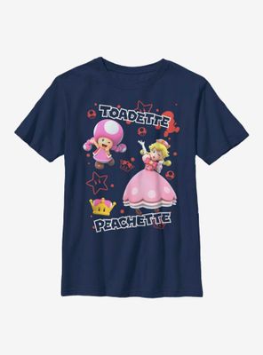 Nintendo Super Mario Toadette and Peachette Youth T-Shirt