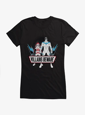 DC Comics Batman Nightwing Robin Villains Beware Girls T-Shirt