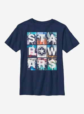 Star Wars Photo Collage Boxes Youth T-Shirt