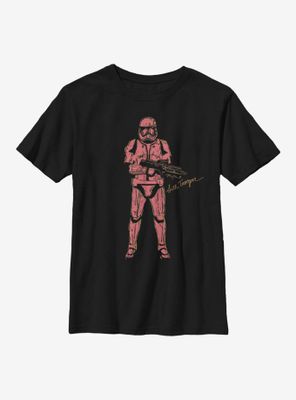 Star Wars Episode IX The Rise Of Skywalker Red Trooper Youth T-Shirt