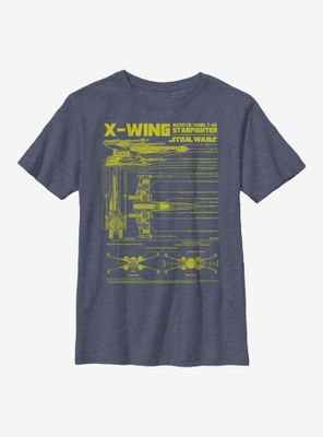 Star Wars X-Wing Schematics Youth T-Shirt