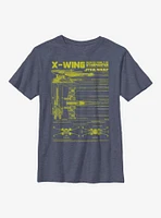 Star Wars X-Wing Schematics Youth T-Shirt