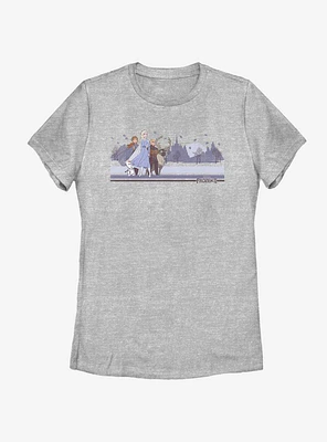 Disney Frozen 2 Group Mountain Range Shot Womens T-Shirt