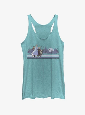 Disney Frozen 2 Group Mountain Range Shot Womens Tank Top