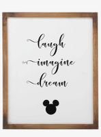 Disney Mickey Mouse Laugh, Imagine, Dream Wood Framed Wall Decor