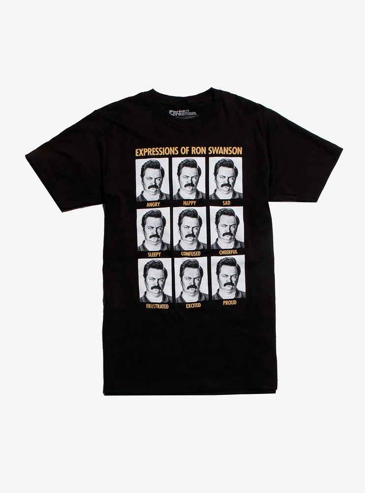 Parks And Recreation Expressions of Ron Swanson T-Shirt