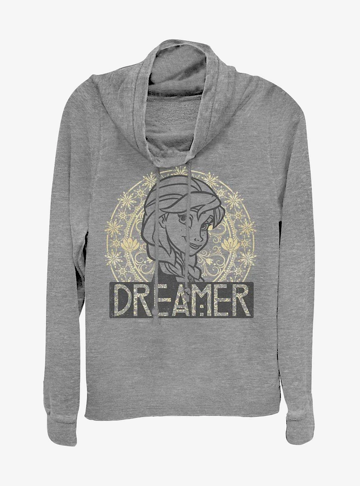 Disney Frozen Anna Dreamer Cowlneck Long-Sleeve Womens Top