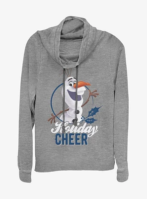 Disney Frozen Holiday Cheer Cowlneck Long-Sleeve Womens Top