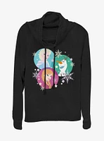 Disney Frozen Tri Sphere Characters Cowlneck Long-Sleeve Womens Top