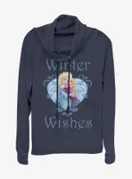 Disney Frozen Winter Wishes Cowlneck Long-Sleeve Womens Top