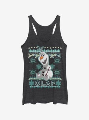 Disney Frozen Olaf Fade Christmas Sweater Pattern Womens Tank Top