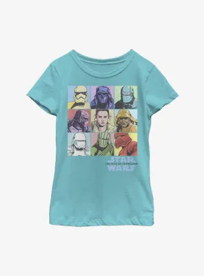 Star Wars Episode IX The Rise Of Skywalker Pastel Rey Boxes Youth Girls T-Shirt