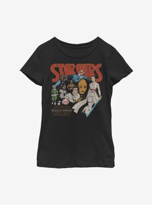 Star Wars Episode IX The Rise Of Skywalker Retro Buddies Youth Girls T-Shirt