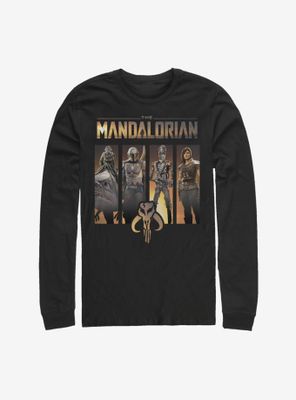 Star Wars The Mandalorian Character Panels Long-Sleeve T-Shirt