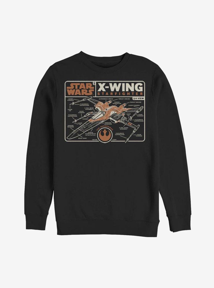 Star Wars Episode IX The Rise Of Skywalker Starfigher Schematic Sweatshirt