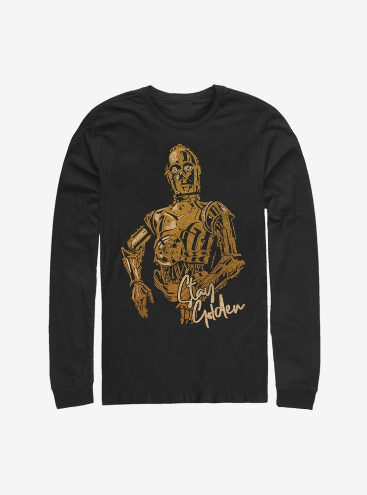 Star Wars Episode IX The Rise Of Skywalker C3PO Stay Golden Long-Sleeve T-Shirt