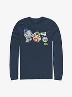 Star Wars Episode IX The Rise Of Skywalker Cartoon Droid Lineup Long-Sleeve T-Shirt
