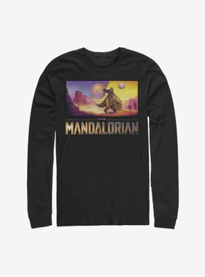 Star Wars The Mandalorian Colorful Landscape Long-Sleeve T-Shirt