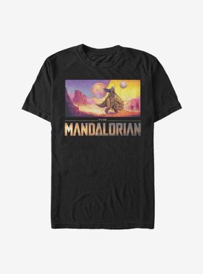 Star Wars The Mandalorian Colorful Landscape T-Shirt