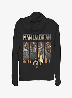 Star Wars The Mandalorian Character Panels Cowlneck Long-Sleeve Womens Top