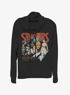 Star Wars Episode IX The Rise Of Skywalker Retro Buddies Cowlneck Long-Sleeve Womens Top