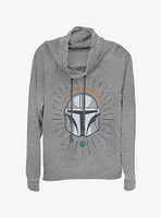 Star Wars The Mandalorian Simple Shield Cowlneck Long-Sleeve Womens Top