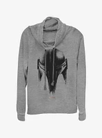 Star Wars The Mandalorian Sketch Helm Cowlneck Long-Sleeve Womens Top