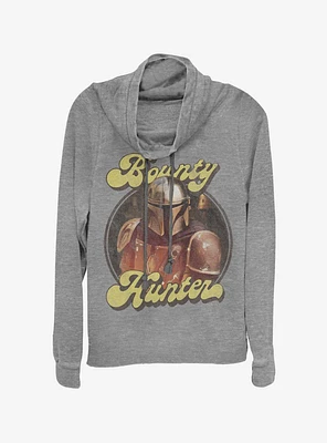 Star Wars The Mandalorian Bounty Retro Cowlneck Long-Sleeve Womens Top