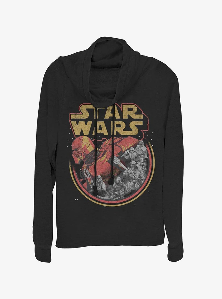 Star Wars Episode IX The Rise Of Skywalker Retro Villains Cowlneck Long-Sleeve Womens Top