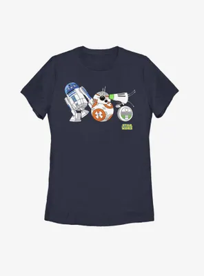 Star Wars Episode IX The Rise Of Skywalker Cartoon Droid Lineup Womens T-Shirt