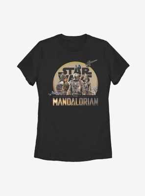 Star Wars The Mandalorian Charcter Action Pose Womens T-Shirt