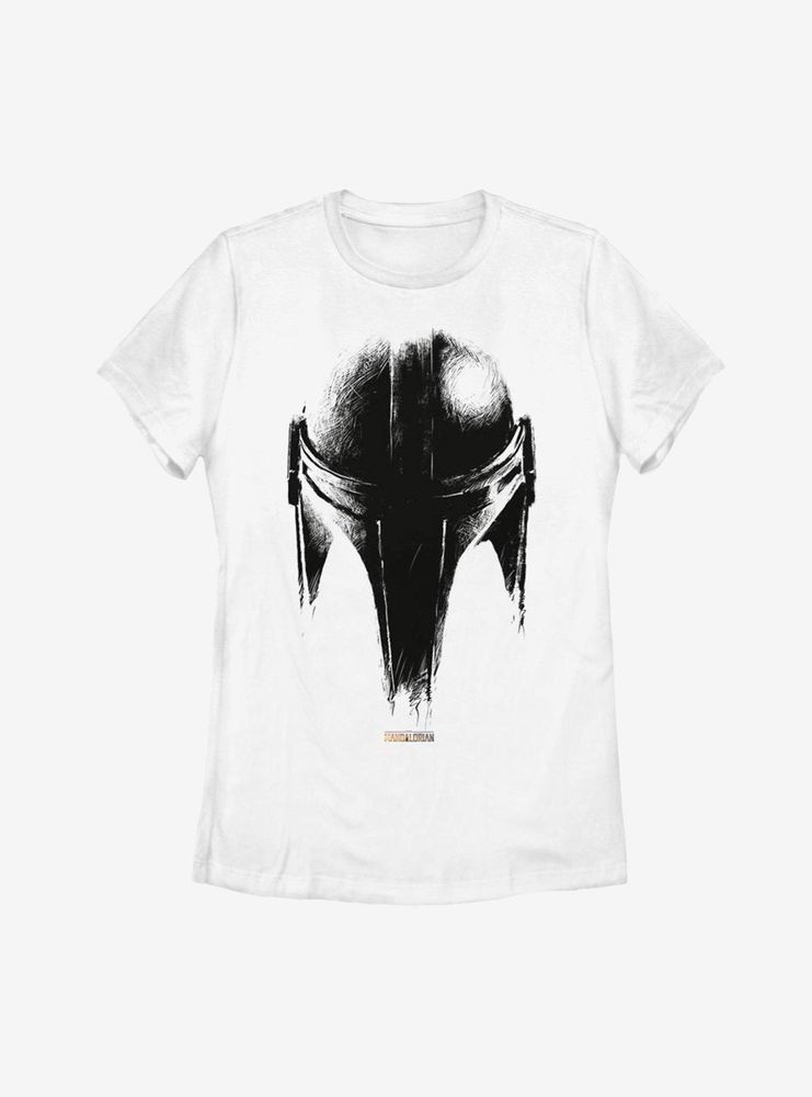 Star Wars The Mandalorian Sketch Helm Womens T-Shirt